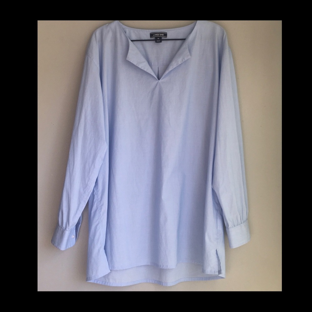 Lands' End Light Blue Women's Blouse